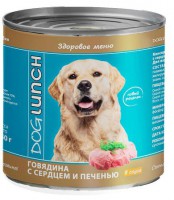 Dog Lunch консервы для собак Говядина/Сердце/Печень в соусе - zooural.ru - Екатеринбург