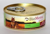 BioMenu консервы для кошек мясной паштет с Языком  95%-МЯСО - zooural.ru - Екатеринбург
