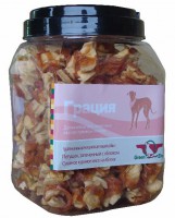 Грин Кьюзин лакомство для собак Грация 2 (сушеное куриное мясо на яблоке) туба 750гр - zooural.ru - Екатеринбург