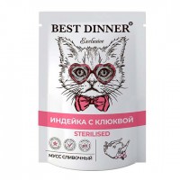 Best Dinner Exclusive Sterilised для кошек Индейка/Клюква пауч - zooural.ru - Екатеринбург