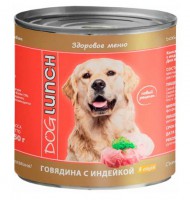 Dog Lunch консервы для собак Говядина/Индейка в соусе - zooural.ru - Екатеринбург
