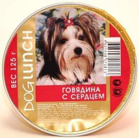 Dog Lunch консервы для собак крем-суфле Говядина/Сердце ламистер - zooural.ru - Екатеринбург