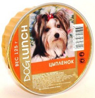 ДОГ ЛАНЧ консервы для собак крем-суфле с Цыпленком ламистер - zooural.ru - Екатеринбург