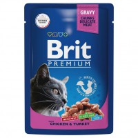 Brit Premium для кошек в соусе Цыпленок/Индейка пауч - zooural.ru - Екатеринбург