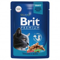 Brit Premium для кошек в соусе Цыпленок/Перепелка пауч - zooural.ru - Екатеринбург