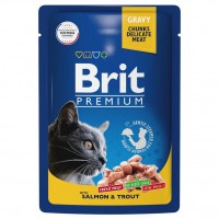 Brit Premium для кошек в соусе Лосось/Форель пауч - zooural.ru - Екатеринбург