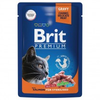 Brit Premium для стерилизованных кошек в соусе Лосось пауч - zooural.ru - Екатеринбург