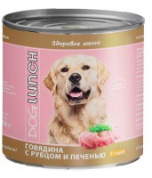 Dog Lunch консервы для собак Говядина/Рубец/Печень в соусе - zooural.ru - Екатеринбург