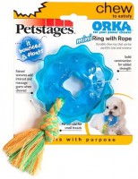 Petstages игрушка для собак Mini "ОРКА кольцо с канатом" маленькая 8см - zooural.ru - Екатеринбург