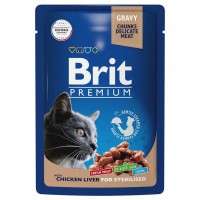 Brit Premium для стерилизованных кошек в соусе Печень пауч - zooural.ru - Екатеринбург