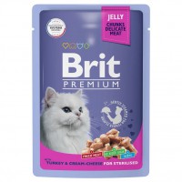 Brit Premium для стерилиз/кошек в желе Индейка/Сыр пауч - zooural.ru - Екатеринбург